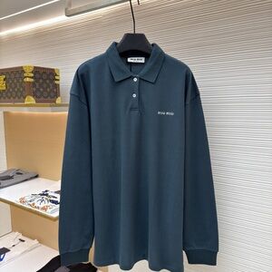 Miu Miu Women's Dark Green Long Sleeve Polo